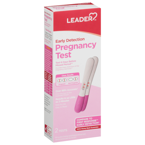 Image for Leader Pregnancy Test, Early Detection,2ea from AuBurn Garnett