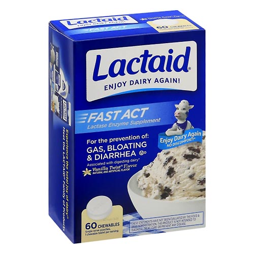 Image for Lactaid Lactase Enzyme, Chewables, Vanilla Twist Flavor,60ea from AuBurn Garnett