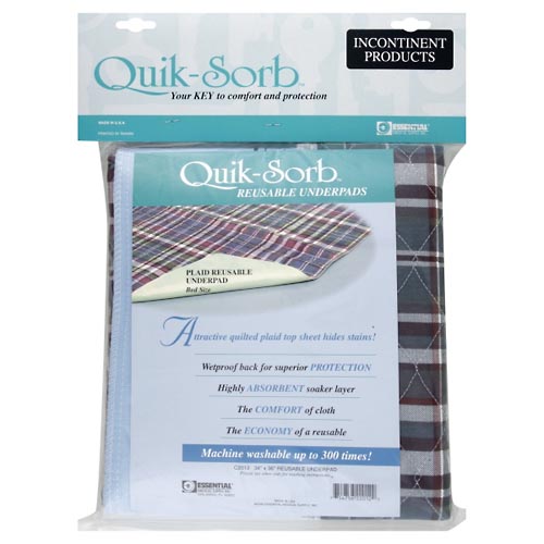 Image for Essential Underpad, Reusable, Plaid, Bed Size,1ea from AuBurn Garnett